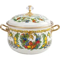 Каструля емальована Elmani Vitaly з кришкою 16 см 2.1 л (763-020)