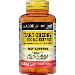 Экстракт терпкой вишни с куркумой Mason Natural Tart Cherry Extract With Turmeric 1000 мг 60 вегетарианских капсул