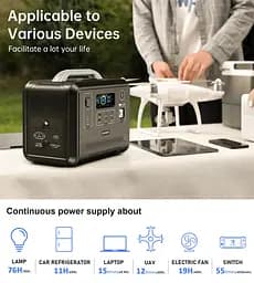 Зарядна станція Choetech BS005 1200Вт (960Вт/г) AC,LiFePo4 LiFePo4,MPPT, UPS, USB-C PD100 Вт - мініатюра 8