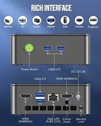 Неттоп GMKtec NucBox G3 Plus Titanium Grey N150 16Gb DDR4 512Gb SSD NVMe Graphics 2.5GLan 4xUSB 3.2 2xHDMI Windows 11 Pro кріплення VESA у комплекті - мініатюра 5