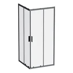Душове огородження Square Slide AM.PM Gem 90×90 см, без піддону, чорний профіль W90UG-403-9090BT