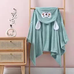 Дитячий рушник - куточок з капюшоном мікрофібра 140*70 см Світло-зелений