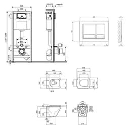 Набір Q-tap Nest 4 в 1 підвісний унітаз Tern Ultra Quiet 490x365x325 + комплект інсталяції QT1733052EUQW45157 - мініатюра 2