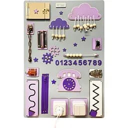 Развивающая игрушка Temple Group Бизиборд 60х40 см фиолетовый (TG100006)