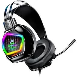 Дротові навушники Jeqang JH-760 7.1, USB, 1.5м, з RGB підсвічуванням, Чорний