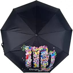 Женский складной зонтик полный автомат Rain 98 см черный