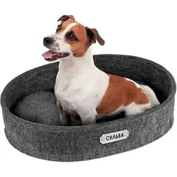 Лежак для тварин BronzeDog овальний ХS 30х40х9 см сірий