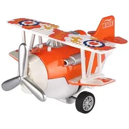 Літак металевий інерційний Same Toy Aircraft помаранчевий зі світлом і музикою SY8012Ut-1