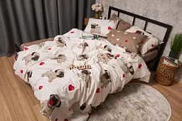Комплект постільної білизни Moon&Star Бязь Gold Люкс Bulldog Love двоспальний 175х210 наволочки 2х50х70 - мініатюра 3
