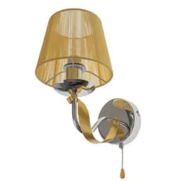 Бра Brille BKL-675W/1 E14 CH/G настінне накладне у спальню прованс з абажуром