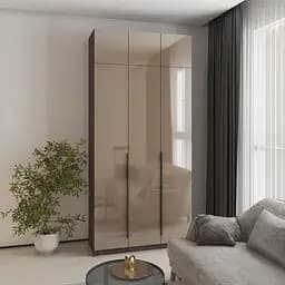 Шкаф 3-дверный с антресолью MebelStar Оскар Gloss BL-B, блок ящиков+полки 120x52x260 см Дуб ристрето/Латте (MBS-5447)