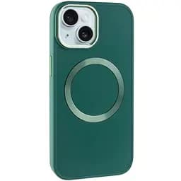 Чохол Epik TPU Bonbon Metal Style with MagSafe для Apple iPhone 15, 6.1 Зелений/Pine green