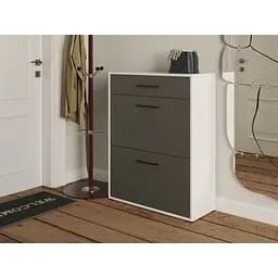 Полиця для взуття Flamecame на 3 шухляди з ДСП FT-7 Білий Антрацит