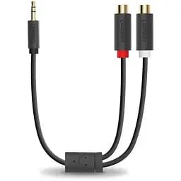 Аудио кабель Ugreen AV109 3.5 мм Male to 2RCA Female Cable 25 см серый (10547) RCA-штекер тюльпан