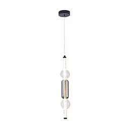 Світильник підвісний LED Levistella 788P39314 BK+CL+AM, 7W, 4000K, чорний метал + скло + дерево, вінтажний стиль для вітальні - мініатюра 2