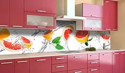 Кухонний фартух Грейпфрути вінілова наклейка для кухні цитруси Фрукти Білий 60х250 см Happy Pocket Z181310 - мініатюра 3