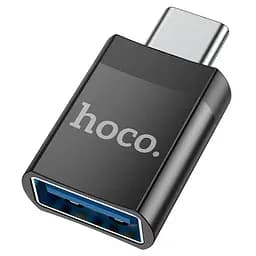 Переходник Hoco UA17 Type-C (папа) - USB (мама) USB 3.0 Черный