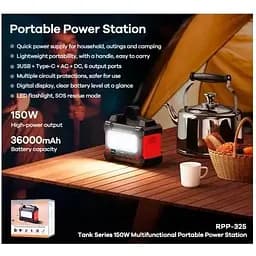 Портативна електростанція Remax Tank Series 150W Power Station RPP-325 36000mAh 3USB/Type-C/DC/AC RPP-325 - мініатюра 3
