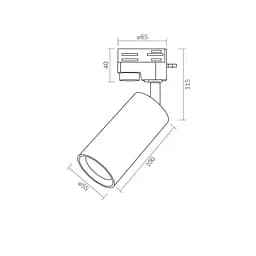 Світильник трековий Videx SPF06C під лампу GU10 білий (VL-SPF06C-W) - мініатюра 3