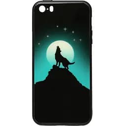 Чохол-накладка Toto Night Light Print Glass Case Apple iPhone SE/5s/5 Howling Wolf