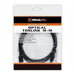 Оптичний аудіокабель Toslink — Toslink REAL-EL Optical ELMM01 1 м - мініатюра 3