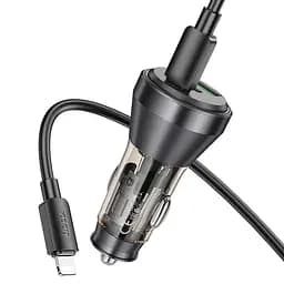 Зарядное устройство - Автоадаптер на 3 выхода - Hoco NZ12D Lucky 60 W с кабелем USB-C - Lightning