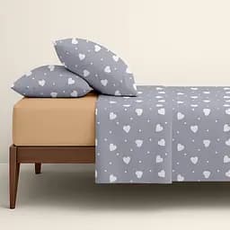 Комплект постільної білизни Cosas Calm hearts CS3 Сімейний графіт (CalmHearts_El180x30-06WarmSand_160x2) - мініатюра 2