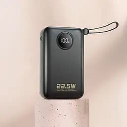 Універсальна мобільна батарея Dudao 20000mAh K14+ 22,5W PD,QC USB-A,USB-C In/Out,with built-in USB-C/Lightning cables Black (6977196680016) - мініатюра 5
