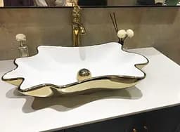 Умивальник Rea Infinity 62x33 white/gold (REA-U3400), Глянцева - мініатюра 2