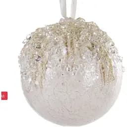 Ялинкова прикраса Lefard Куля 12 см біла (66-123)