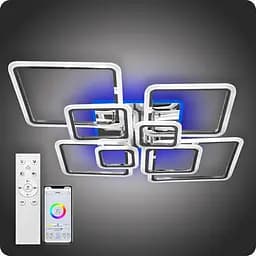 Люстра світлодіодна 517 Light 3color з пультом 224Вт Хром (01554)