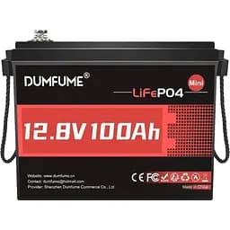 Акумулятор Dumfume LiFePO4 12V (12.8V/100Ah/1280Wh) (Dum-12,8V/100Ah-MINI MAX) [164636] - мініатюра 3