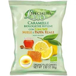 Льодяники Le Specialitа Bio з лимоном, медом і маточним молочком органічні 80 г