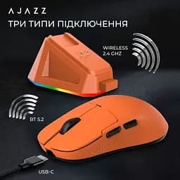 Комп'ютерна мишка Ajazz AJ159P MC Wireless/Bluetooth/USB Charging Dock Orange (AJ159P-MC-Orange) - мініатюра 8