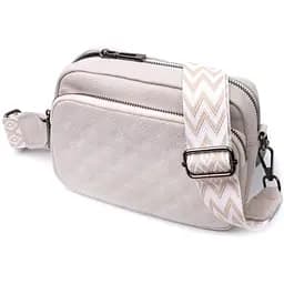 Женская сумка Vintage прошитая ромбами на лицевой стороне из натуральной кожи 21х15х7 см sum0027046