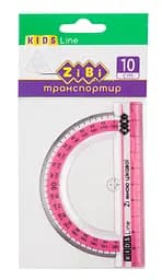 Транспортир, 100 мм, с розовой полоской, 12 шт. в упаковке