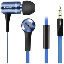 Навушники Awei ES-120i дротяні металеві сині