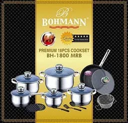 Набір каструль з кришками та сковородою Bohmann BH 1800 MRB 19 предметів - мініатюра 3
