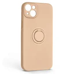 Силиконовый чехол для Apple iPhone 14 Plus, Icon Ring, пудровый, панель-накладка, с кольцом-подставкой на 360°, противоударный, возможность использования магнитных держателей, ArmorStandart (ARM68699)