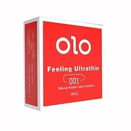 Презервативи ультратонкі гладкі Olo 0.01мм гіпоалергенні розмір M 3 шт Прозорий - мініатюра 1
