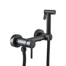 Змішувач для гігієнічного душу зовнішнього монтажу 150 мм Globus Lux GLN-6-graphite-106MIX, Чорний матовий