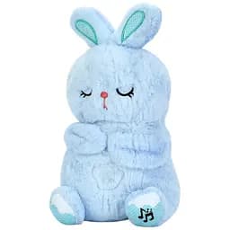 Нічник INT 0005 Зайчик м’яка плюшева іграшка з трьома кольорами світла музикою та диханням блакитний