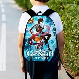 Рюкзак детский геншин "Genshin Impact" 34х27см, городской ранец для мальчика с принтом (00400)