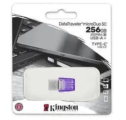 Флеш накопичувач USB 256Gb DataTraveler microDuo 3C, Purple Kingston teh0021074 - мініатюра 3