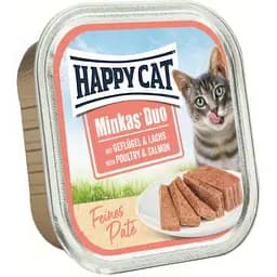 Вологий корм Happy Cat  Minkas Duo Geflugel + Lachs для котів паштет в соусі з птицею та лососем 100 г