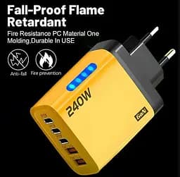 Зарядний пристрій універсальний Voltronic GAN fast charger 5-Port USB 240W - мініатюра 3