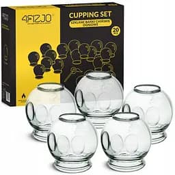 Вакуумные массажные банки 4FIZJO для тела (китайские/атницелюлитные банки) 20 шт стеклянные (P-5905973402248)