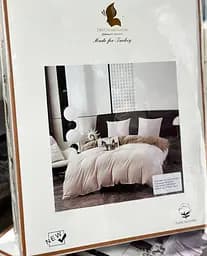 Постільна білизна L&M Home Textiles двоспальне ліжко з вареної бавовни не вимагає прасування 100% бавовна 180х220см Бежевий - мініатюра 2