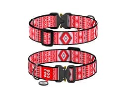 Ошейник для животных WAUDOG Nylon с QR паспортом "Этно красный" металлическая пряжка-фастекс XXL (4535-0133)