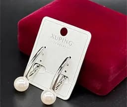 Перлові сережки підвісні сережки Xuping сережки гіпоалергенні з медичного сплаву з намистиною